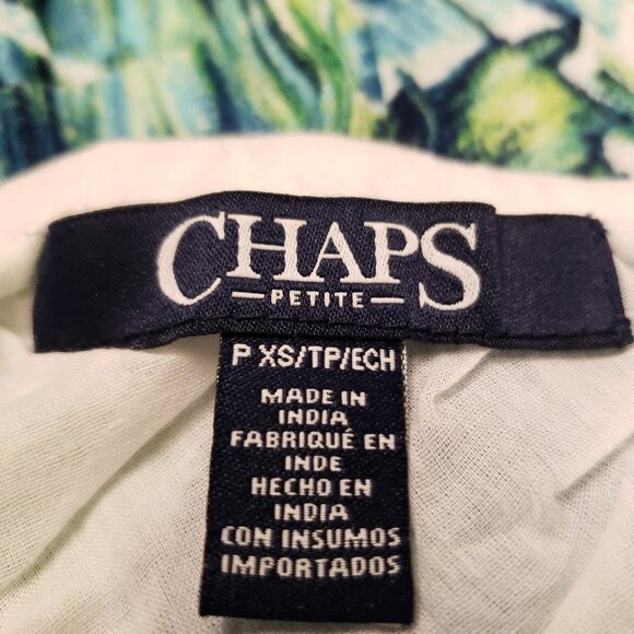 Chaps Petite Palm Print Tiered Cotton Maxi Lined Skirt - Picture 4 of 5